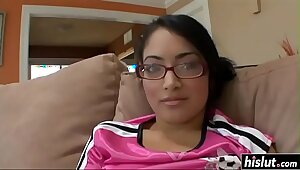 Hairy nerdy teen gets a deep internal ejaculation